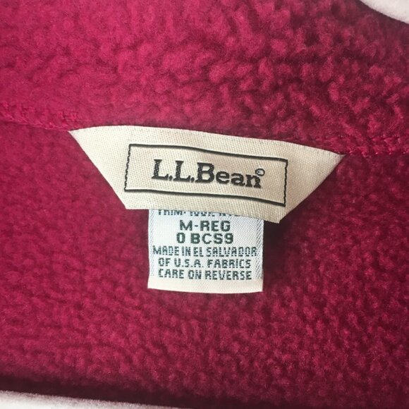 L L Bean Fuzzy 1/4 Zip Pullover Pink Sweater Size M - Picture 6 of 9